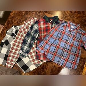4 Boy’s (5T) New/Like New 100% Cotton Plaid Shirts + 1 bonus shirt!